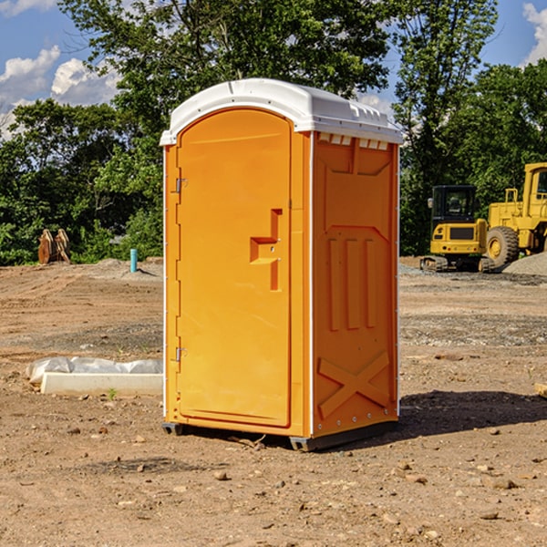 how often are the portable restrooms cleaned and serviced during a rental period in Emmett KS